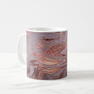 Eleganter, moderner Kupfergold und lila Marmor aus Kaffeetasse