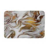 Eleganter moderner Kupfergold und weißer Marmor-Lo Badematte (Vorderseite)
