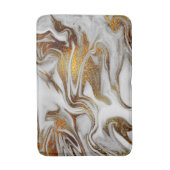 Eleganter moderner Kupfergold und weißer Marmor-Lo Badematte (Vorderseite Vertikal)