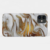 Eleganter moderner Kupfergold und weißer Marmor-Lo Case-Mate iPhone Hülle (Rückseite (Horizontal))