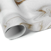 Eleganter moderner Kupfergold und weißer Marmor-Lo Geschenkpapier (Rolleneckpunkt)