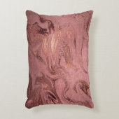 Eleganter, moderner Kupferstich aus Rose mit Gold  Dekokissen (Vorderseite(Vertikal))