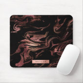Eleganter, moderner Kupferstich aus Rose mit goldf Mousepad (Mit Mouse)