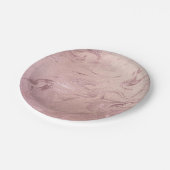 Eleganter, moderner Kupferstich mit goldfarbenem M Pappteller (Schrägansicht)