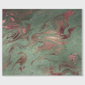 Eleganter, moderner Kupferstich mit goldgrünem Mar Geschenkpapier (Flach)