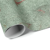 Eleganter, moderner Kupferstich mit goldgrünem Mar Geschenkpapier (Rolleneckpunkt)