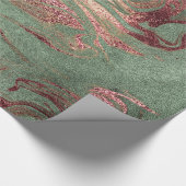 Eleganter, moderner Kupferstich mit goldgrünem Mar Geschenkpapier (Ecke)