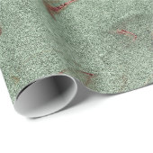 Eleganter, moderner Kupferstich mit goldgrünem Mar Geschenkpapier (Rolleneckpunkt)