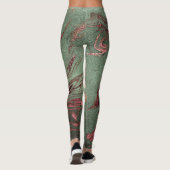 Eleganter, moderner Kupferstich mit goldgrünem Mar Leggings (Rückseite)
