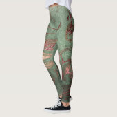 Eleganter, moderner Kupferstich mit goldgrünem Mar Leggings (Links)