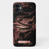 Eleganter, moderner Kupferstich-Rose-Goldgold-Marm Case-Mate iPhone Hülle (Rückseite)