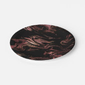 Eleganter, moderner Kupferstich-Rose-Goldgold-Marm Pappteller (Schrägansicht)