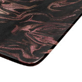 Eleganter, moderner Kupferstich-Rose-Goldgold-Marm Schneidebrett (Ecke)