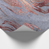 Eleganter, moderner Kupferstich-Rose mit goldblaue Geschenkpapier (Ecke)