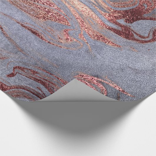 Eleganter, moderner Kupferstich-Rose mit goldblaue Geschenkpapier (Ecke)