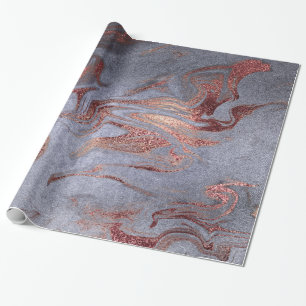 Eleganter, moderner Kupferstich-Rose mit goldblaue Geschenkpapier