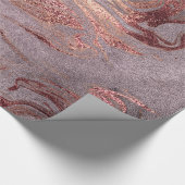 Eleganter, moderner Kupferstich-Rose mit lila Marm Geschenkpapier (Ecke)