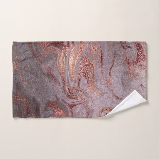 Eleganter, moderner Kupferstich-Rose mit lila Marm Handtuch (Handtuch)