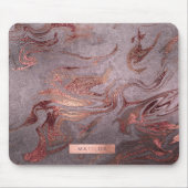 Eleganter, moderner Kupferstich-Rose mit lila Marm Mousepad (Vorne)