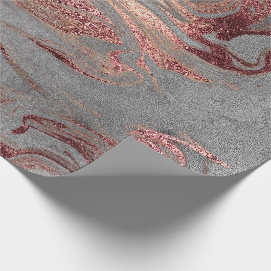 Eleganter, moderner Kupferstich-Rose mit silberfar Geschenkpapier (Ecke)