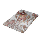 Eleganter, moderner Kupferstich-Rose mit weißem Ma Badematte (Schrägansicht)