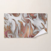 Eleganter, moderner Kupferstich-Rose mit weißem Ma Handtuch (Handtuch)