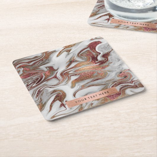 Eleganter, moderner Kupferstich-Rose mit weißem Ma Rechteckiger Pappuntersetzer (angewinkelt)