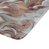 Eleganter, moderner Kupferstich-Rose mit weißem Ma Schneidebrett (Ecke)