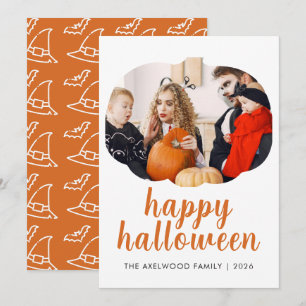 Eleganter moderner Kürbisrahmen Halloween  Feiertagskarte