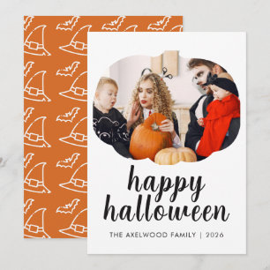 Eleganter moderner Kürbisrahmen Halloween  Feiertagskarte