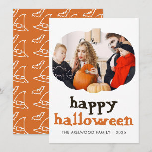 Eleganter moderner Kürbisrahmen Halloween Feiertagskarte