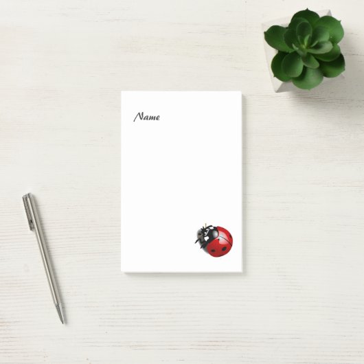 Eleganter moderner Ladybug personalisiert Post-it Klebezettel (Büro)