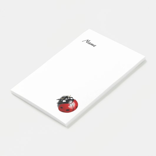 Eleganter moderner Ladybug personalisiert Post-it Klebezettel (angewinkelt)