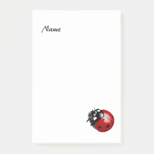 Eleganter moderner Ladybug personalisiert Post-it Klebezettel (Vorderseite)