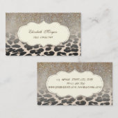 Eleganter, moderner Leopard Print Glitzer Ombre Visitenkarte (Vorne/Hinten)