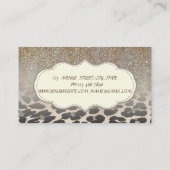 Eleganter, moderner Leopard Print Glitzer Ombre Visitenkarte (Rückseite)