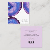 Eleganter, moderner, lila Agate-Stein Quadratische Visitenkarte (Vorne/Hinten)