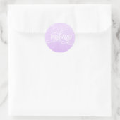 Eleganter, moderner lila Glitzer Runder Aufkleber (Tasche)