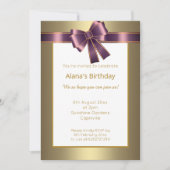 ELEGANTER MODERNER LILA GOLD EINLADUNG (Vorderseite)