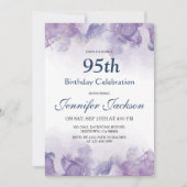 Eleganter moderner lila & goldfarbener Blumengarte Einladung (Vorderseite)