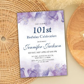 Eleganter moderner lila & goldfarbener Blumengarte Einladung