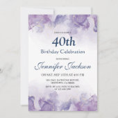 Eleganter moderner lila & goldfarbener Blumenkohl  Einladung (Vorderseite)