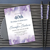 Eleganter moderner lila & goldfarbener Blumenkohl  Einladung