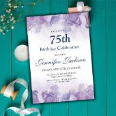 Eleganter moderner lila & goldfarbener Blumenladen Einladung