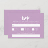 Eleganter moderner Lilac Wedding QR Code UAWG Begleitkarte (Vorne/Hinten)