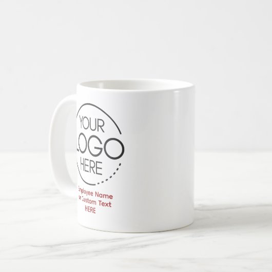 Eleganter moderner Logomitarbeiter/Firma SWAG Red Kaffeetasse (Vorderseite Links)