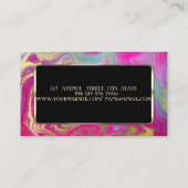 Eleganter moderner Lotus Glitzer Farbenfroher Marm Visitenkarte (Rückseite)