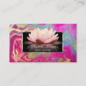 Eleganter moderner Lotus Glitzer Farbenfroher Marm Visitenkarte (Vorderseite)