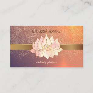 Eleganter moderner Lotus mit Goldkonfetti Visitenkarte