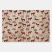 Eleganter moderner Lumberjack-Elch kariert Geschenkpapier Set (Vorderseite 3)
